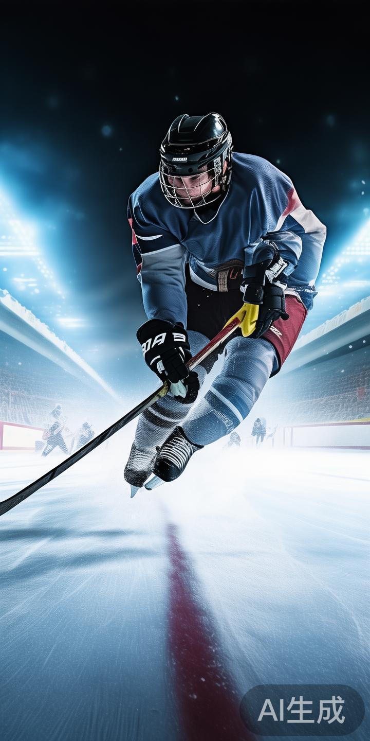 在冰球比赛中，边路突破是一项核心技能，掌握得当不仅